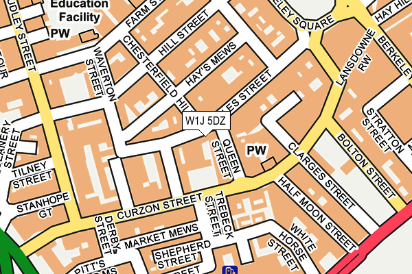 W1J 5DZ map - OS OpenMap – Local (Ordnance Survey)