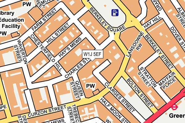 W1J 5EF map - OS OpenMap – Local (Ordnance Survey)