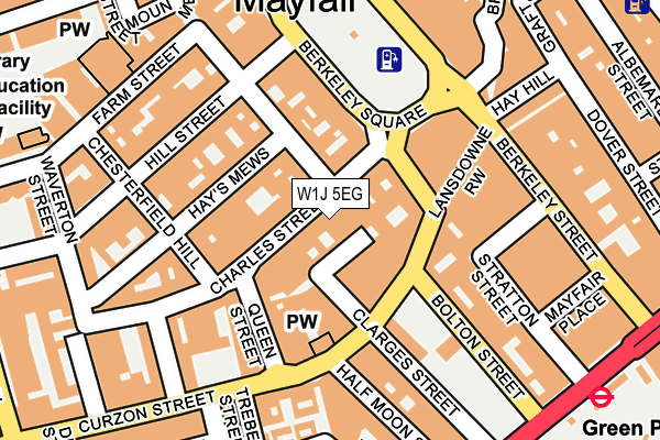 W1J 5EG map - OS OpenMap – Local (Ordnance Survey)