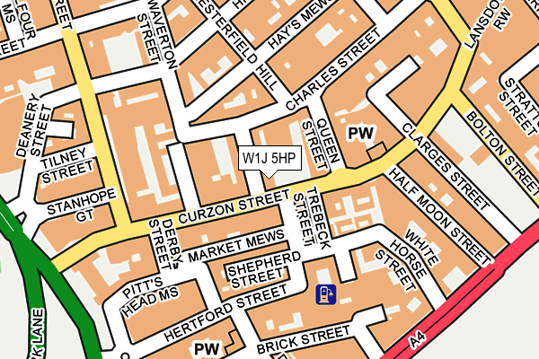 W1J 5HP map - OS OpenMap – Local (Ordnance Survey)