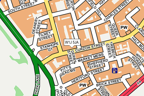 W1J 5JA map - OS OpenMap – Local (Ordnance Survey)