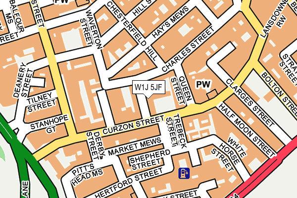 W1J 5JF map - OS OpenMap – Local (Ordnance Survey)
