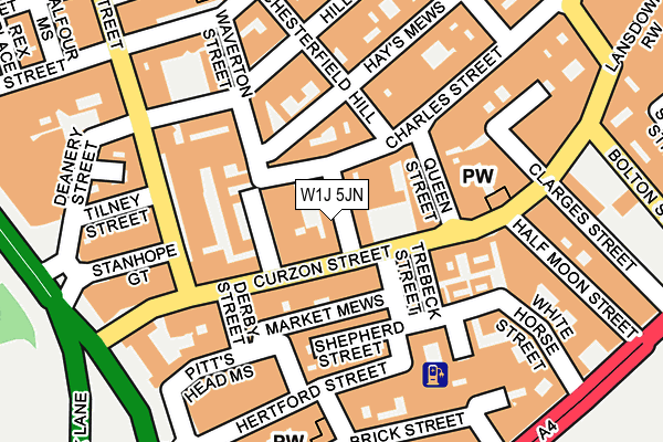 W1J 5JN map - OS OpenMap – Local (Ordnance Survey)