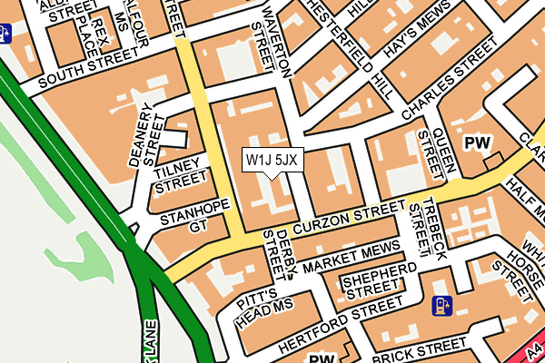 W1J 5JX map - OS OpenMap – Local (Ordnance Survey)