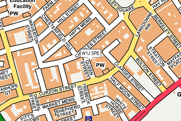 W1J 5PE map - OS OpenMap – Local (Ordnance Survey)