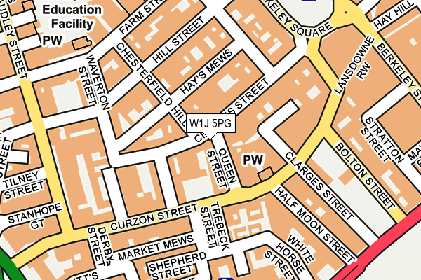 W1J 5PG map - OS OpenMap – Local (Ordnance Survey)