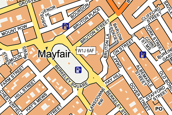 W1J 6AF map - OS OpenMap – Local (Ordnance Survey)