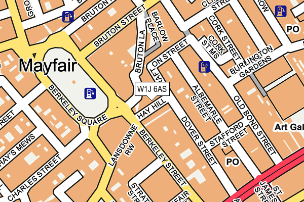 W1J 6AS map - OS OpenMap – Local (Ordnance Survey)