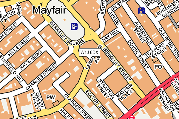 W1J 6DX map - OS OpenMap – Local (Ordnance Survey)