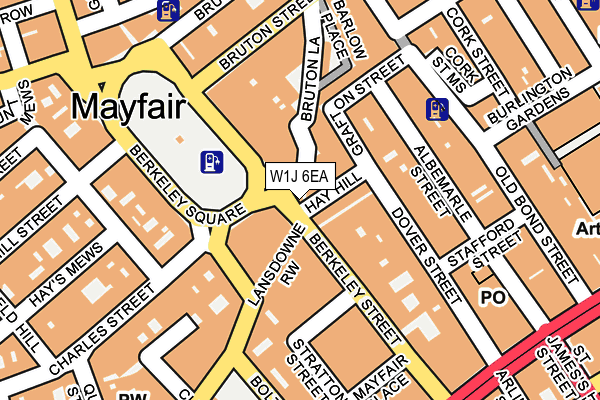 W1J 6EA map - OS OpenMap – Local (Ordnance Survey)