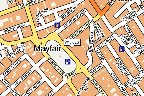 W1J 6EG map - OS OpenMap – Local (Ordnance Survey)