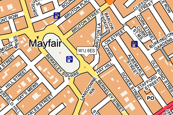 W1J 6ES map - OS OpenMap – Local (Ordnance Survey)