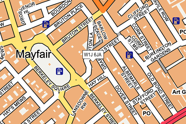 W1J 6JA map - OS OpenMap – Local (Ordnance Survey)