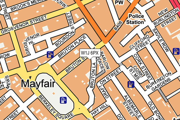 W1J 6PX map - OS OpenMap – Local (Ordnance Survey)