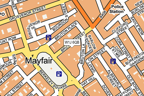 W1J 6QB map - OS OpenMap – Local (Ordnance Survey)