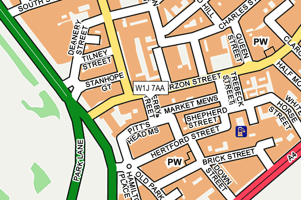 W1J 7AA map - OS OpenMap – Local (Ordnance Survey)