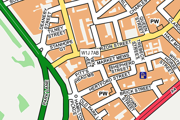 W1J 7AB map - OS OpenMap – Local (Ordnance Survey)