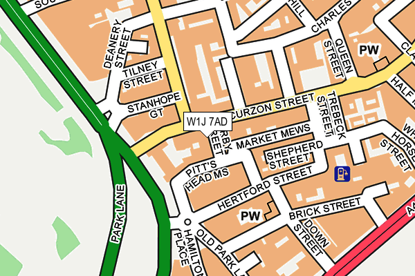 W1J 7AD map - OS OpenMap – Local (Ordnance Survey)