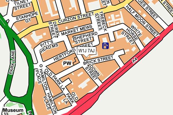 W1J 7AJ map - OS OpenMap – Local (Ordnance Survey)