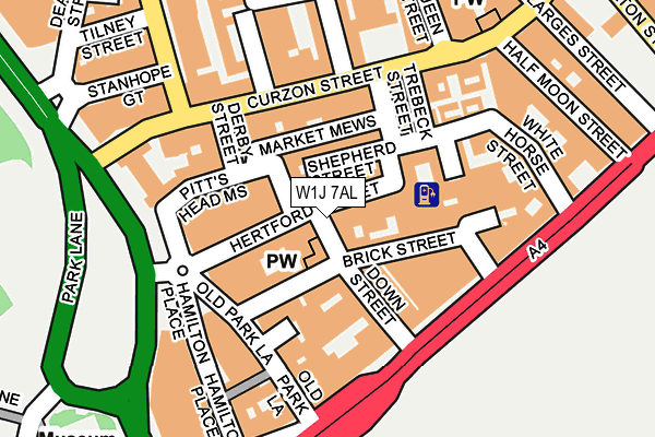 W1J 7AL map - OS OpenMap – Local (Ordnance Survey)