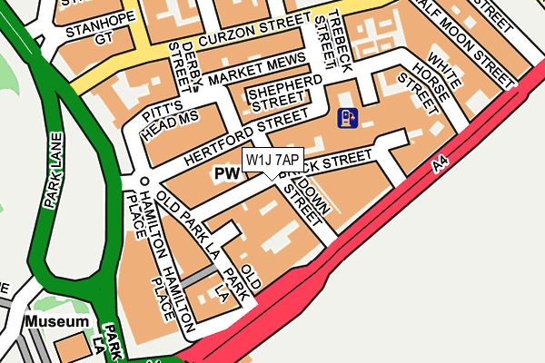 W1J 7AP map - OS OpenMap – Local (Ordnance Survey)