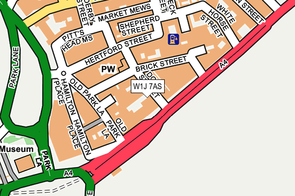 W1J 7AS map - OS OpenMap – Local (Ordnance Survey)