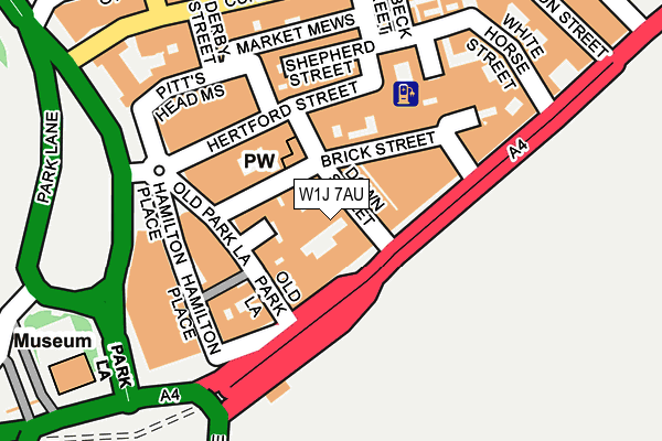 W1J 7AU map - OS OpenMap – Local (Ordnance Survey)