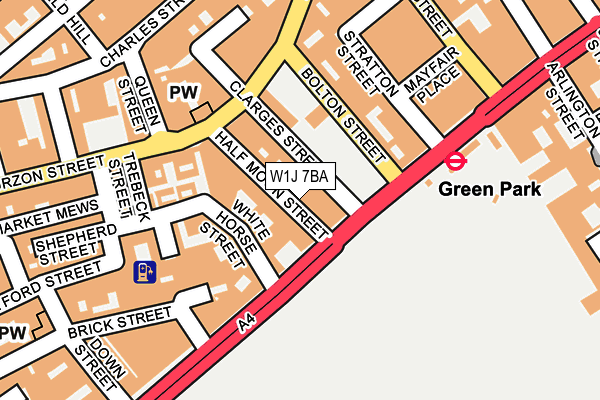 W1J 7BA map - OS OpenMap – Local (Ordnance Survey)