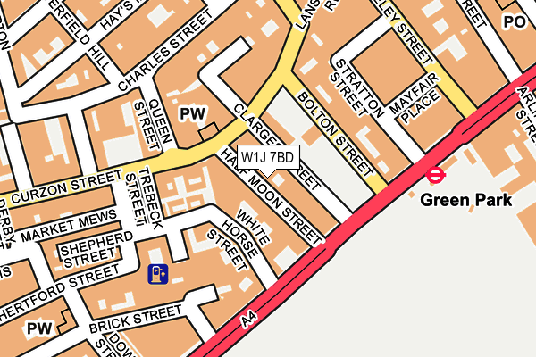 W1J 7BD map - OS OpenMap – Local (Ordnance Survey)