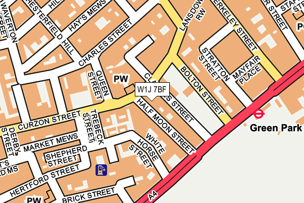 W1J 7BF map - OS OpenMap – Local (Ordnance Survey)