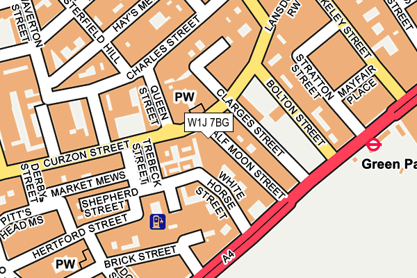 W1J 7BG map - OS OpenMap – Local (Ordnance Survey)