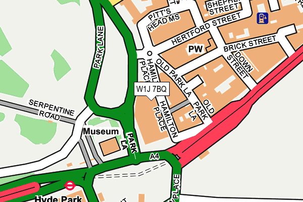 W1J 7BQ map - OS OpenMap – Local (Ordnance Survey)