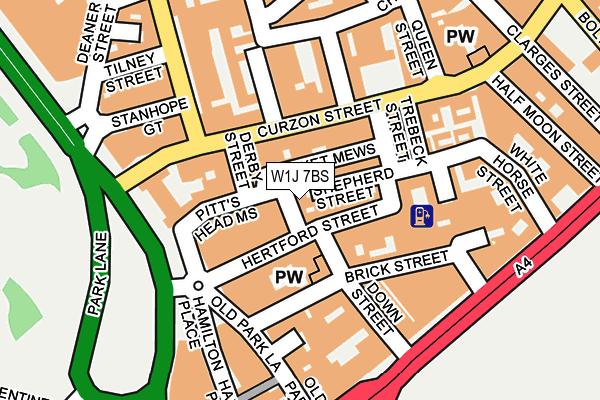 W1J 7BS map - OS OpenMap – Local (Ordnance Survey)