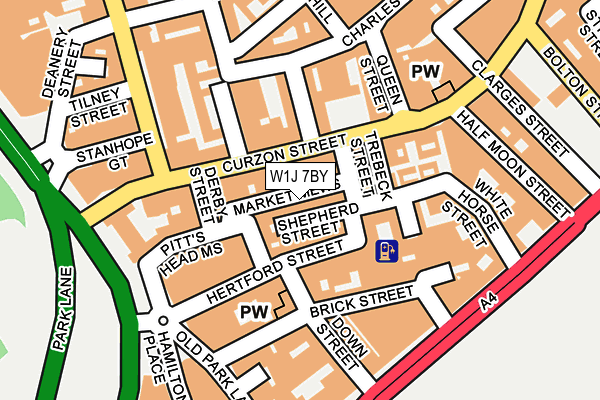 W1J 7BY map - OS OpenMap – Local (Ordnance Survey)