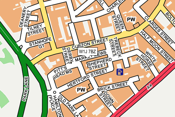 W1J 7BZ map - OS OpenMap – Local (Ordnance Survey)