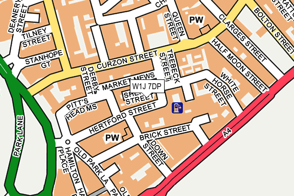 W1J 7DP map - OS OpenMap – Local (Ordnance Survey)