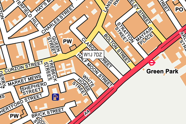 W1J 7DZ map - OS OpenMap – Local (Ordnance Survey)