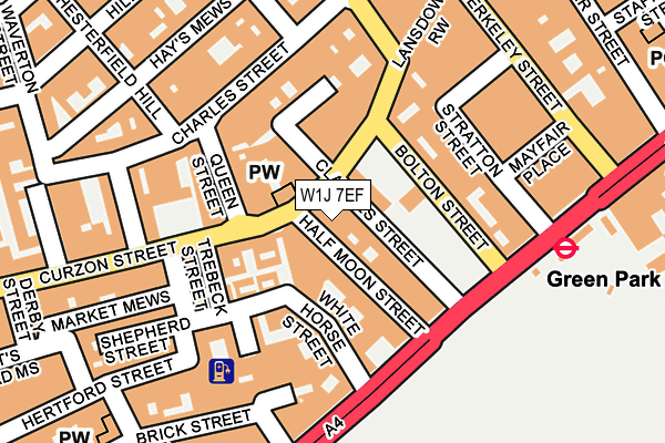 W1J 7EF map - OS OpenMap – Local (Ordnance Survey)