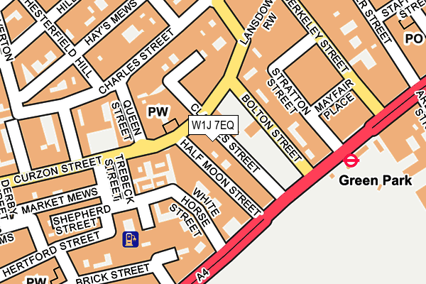 W1J 7EQ map - OS OpenMap – Local (Ordnance Survey)