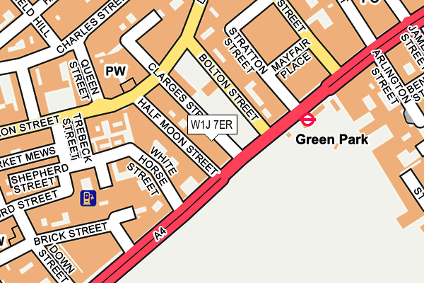 W1J 7ER map - OS OpenMap – Local (Ordnance Survey)