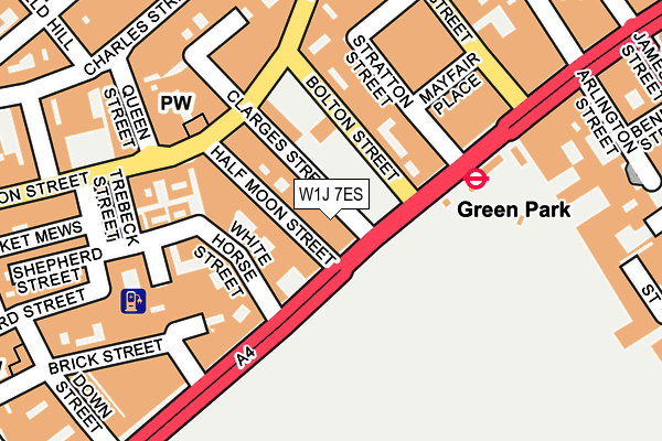 W1J 7ES map - OS OpenMap – Local (Ordnance Survey)