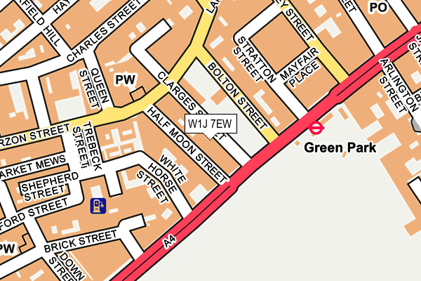 W1J 7EW map - OS OpenMap – Local (Ordnance Survey)