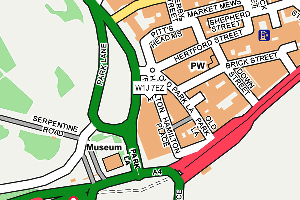 W1J 7EZ map - OS OpenMap – Local (Ordnance Survey)