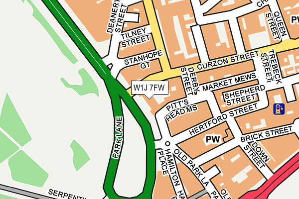 W1J 7FW map - OS OpenMap – Local (Ordnance Survey)