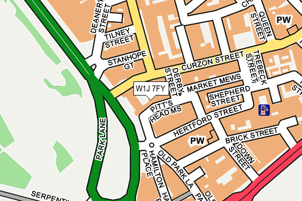 W1J 7FY map - OS OpenMap – Local (Ordnance Survey)