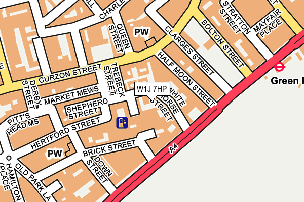 W1J 7HP map - OS OpenMap – Local (Ordnance Survey)