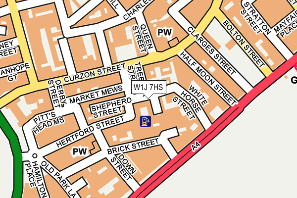 W1J 7HS map - OS OpenMap – Local (Ordnance Survey)