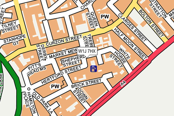 W1J 7HX map - OS OpenMap – Local (Ordnance Survey)