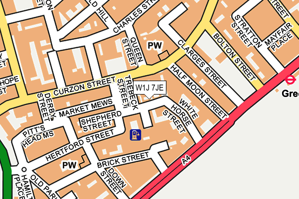 W1J 7JE map - OS OpenMap – Local (Ordnance Survey)