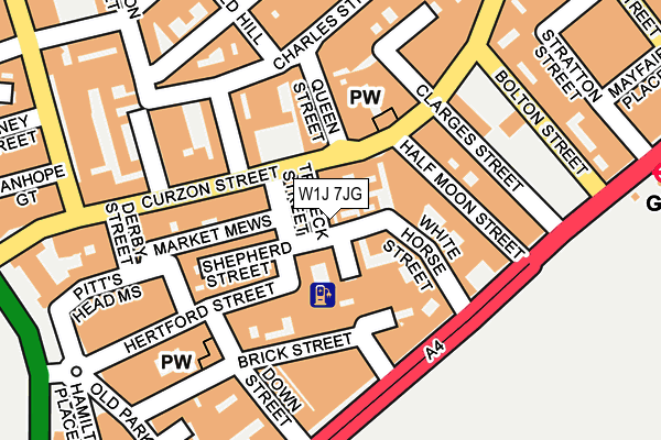 W1J 7JG map - OS OpenMap – Local (Ordnance Survey)